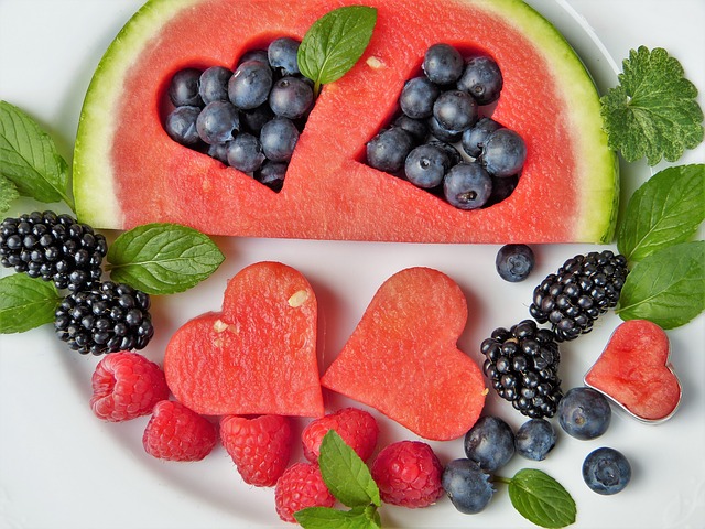 watermelon and berries for a healthy christmas